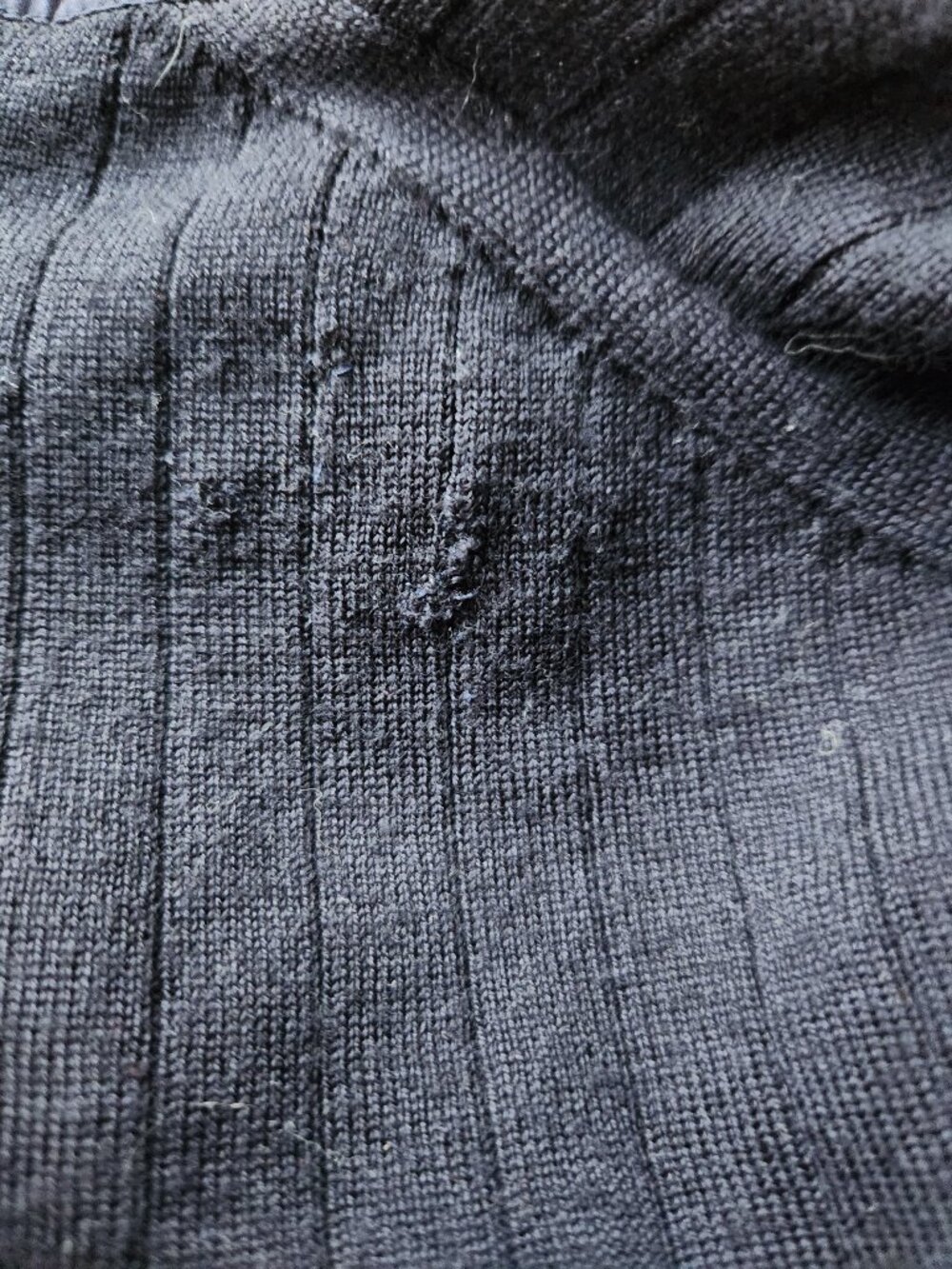 Tory Burch Navy Merino Wool & Tweed Long Sleeve Sweater - M - Picture 5 of 8